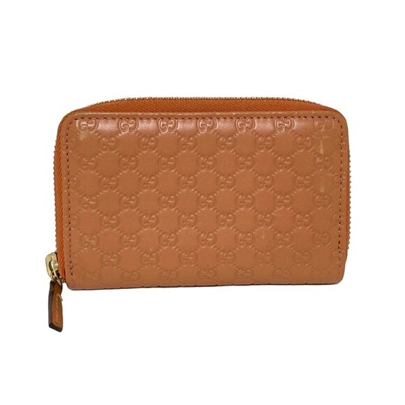 Auth GUCCI Micro Guccissima Light Brown Leather - Coin Case - Picture 1 of 8